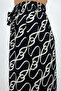 Black Patterned Viscose Draped Palazzo Trousers - 5