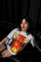 Knot Boobs Printed Relaxed Fit White Women's Tshirt - 6