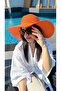 Wide Brim Orange Knitted Patterned Fashionable and Functional Hat Sun Protection Hsr2005 - 3