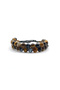 Tiger Eye - Black Brown Eye Agate Natural Stone Macrame Bracelet Double Jewelled Braid - 2