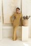 Nadias Window Detail Mustard Knitwear Long Dress