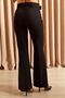 Women's Black High Waist Flared Trousers - 7