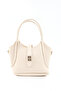 Cream Shk187 Faux Leather Lock Detailed Adjustable Strap Hand, Arm and Shoulder Bag