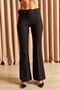 Women's Black High Waist Flared Trousers - 4