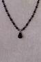 Black Agate, Onyx and Hematite Stone Necklace - 2
