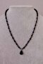Black Agate, Onyx and Hematite Stone Necklace