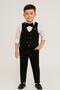 Knitted Model Suit Men with Vest / Vest Suit with Bow Tie / Shirt-Vest-Pants Suit - 3
