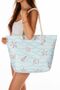 Women's Zippered Beach Bag Patterned Beach Bag Daily Bag Picnic Bag