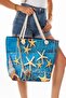 Women's Zippered Beach Bag Patterned Beach Bag Daily Bag Picnic Bag - 3