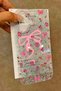 iPhone 14 Pro Compatible Pink Bow and Butterfly Glitter Transparent Glitter Premium Phone Case - 5