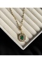 Steel Leyla Green Baguette Necklace Serenay Necklace. Leyla Necklace - 7