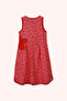 Girl's Floral Detailed Patterned Pomegranate Dress - 4