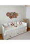 Tasseled Nordic Hemnes Divan Cover Knitted Pique, Bedspread Ecru