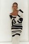 Wora Striped Knitwear Beige Long Dress - 5