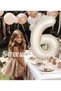 6 Year Old Cream Colored Foil Balloon 34 Inch 80 cm 6 Year Old Birthday Party Balloon