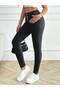 Women's Lycra Pants Button Detailed Black Pants - 3