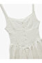 Sleeveless U-Neck Buttoned Comfortable Fit A-Line Mini Fishtail Dress - 5