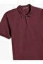 Slim Fit Short Sleeve Pique Fabric Cotton Polo Neck T-Shirt - 5
