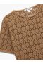 Crochet Short Sleeve Crew Neck T-Shirt - 5