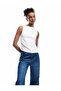 Boat Neck Sleeveless Slim Fit Asymmetrical Blouse - 2