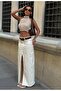 Backless Stand Collar Blouse - Crop Wft8037 - 2