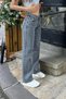 Charcoal High Waist Wide Leg Jeans - 2