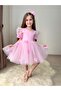 Puffy Tulle Bodice Cotton Satin Children's Evening Costume - 4