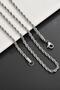 Auger Rope Model Chain Stainless Steel Necklace Silver Color - 5mm 2 Years Warranty - 6