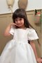 White Carolin Balloon Skirt Balloon Sleeves with Ribbon Girls Kids Baby Girl Dress - 5