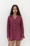 Burgundy Triple Set with Leda Lace Detail Shorts - 3