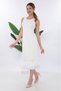 White Otriş Detailed Wedding Dress Engagement Dress Promise Dress Outdoor Shooting after Party 7092