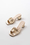 Women's Bonita Gold Heeled Slippers - 4