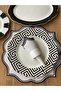 Plate & Napkin Carved Black Set of 6 - 4