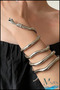 Bendable Shaped Snake Shahmeran Necklace Bracelet Tac Waist Accessory Yellow Color - 6