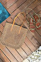 Square Knitted Summer Seaside Vacation Beach Bag with Zippered Lined Pocket - 2
