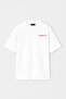 Unisex Eternity Printed Oversize 100% Cotton Wide Cut Textured White Crew Neck T-Shirt Rf0399 - 2