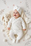 Baby Girl 0-3 Months with Report (Self-Patterned) 5-Piece Hospital Release Set with Hands