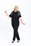 Blouse with Stones on the Shoulder Bat Sleeve 1St Quality Stone Bamboo M-6Xl - 2