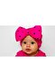 Bow Baby Girl Bonnet with Heart Pattern - 3