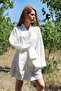 Special Design 100% Cotton Hand Woven Kimono - White - 3
