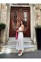 White Floral Patterned Shoulder Tie Midi Dress - 3