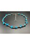 Handmade Turquoise Natural Stone and Rice Beaded Unisex Necklacenegative Energy Protection Throat Chakra - 5