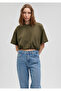 Khaki Crop T-Shirt - Elastic Waist, Short Cut1612359-71543 - 2