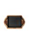 Cast Rectangular Sahan Cast Iron Solid Double Handle Beech Serving Wood Size 12x15cm - 3