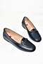 R667001403 Navy Blue Genuine Leather Ballerinas - 8