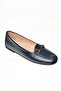 R667001403 Navy Blue Genuine Leather Ballerinas - 6
