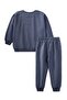 Basic Karyoka Detailed Sweatshirt Set for 3-8 Years Old, Navy Blue - 3