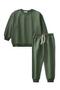 Basic Karyoka Detailed Sweatshirt Set for 3-8 Years Old, Khaki Green - 2
