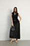 Polka Dot Elegant Vest and Skirt Set with Belt - 5