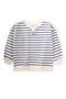 Striped Karyoka Detailed Seasonal Sweatshirt 2-12 Years Indigo Blue